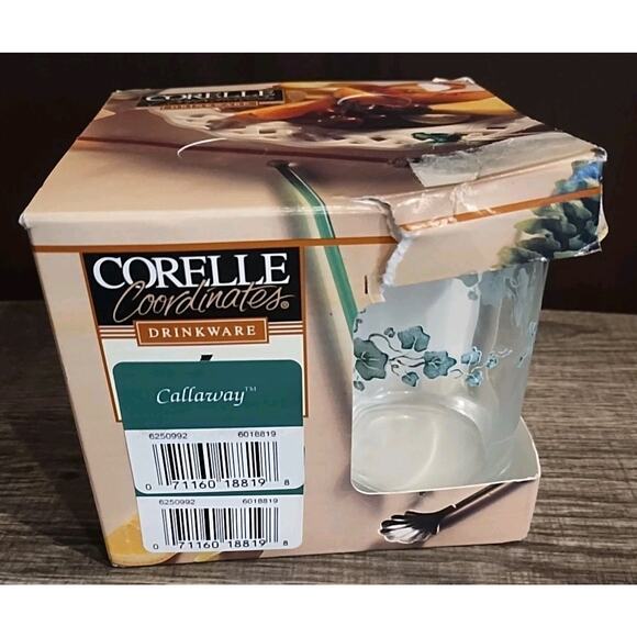 Corelle Other - Vintage Corelle CALLAWAY Juice Glasses 7 oz NEW IN Box PACKAGE Set of 4 Ivy Leaf